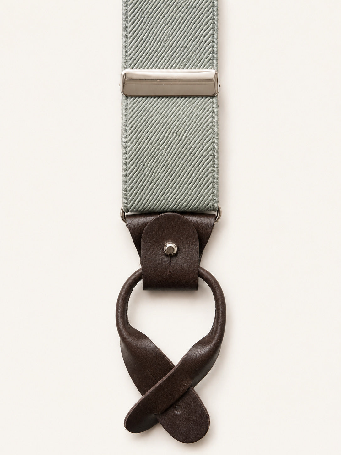 Sage Green Herringbone Silk Braces
