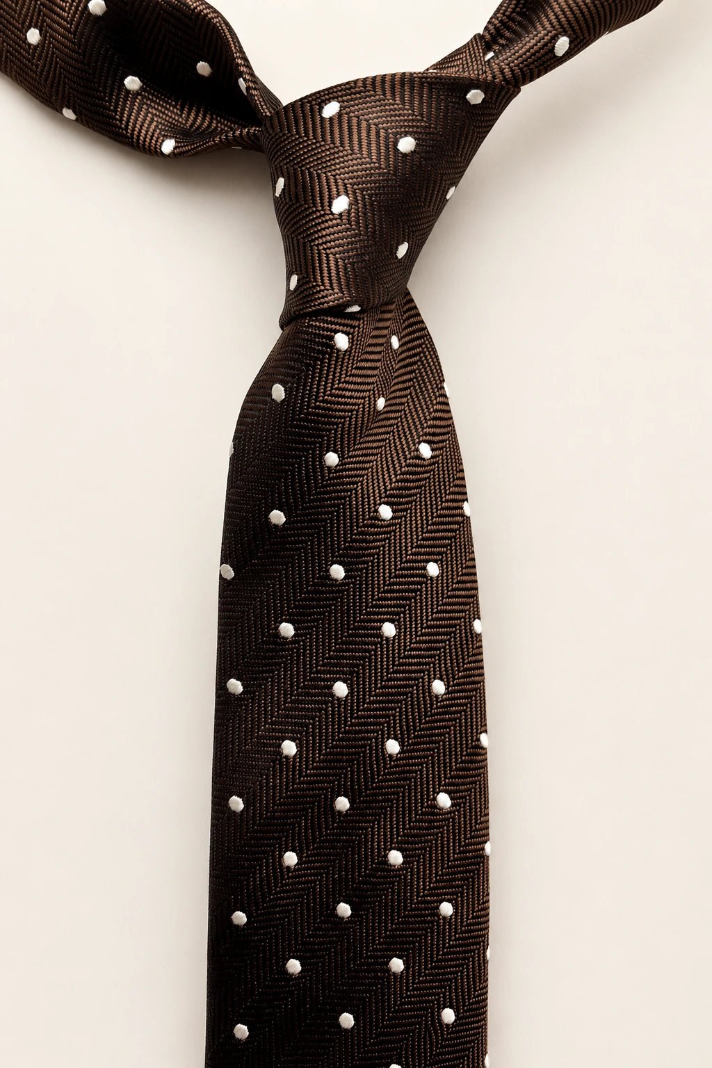 Espresso Silk Tie — The Pin Dot Motif - Redhouse & Bellew