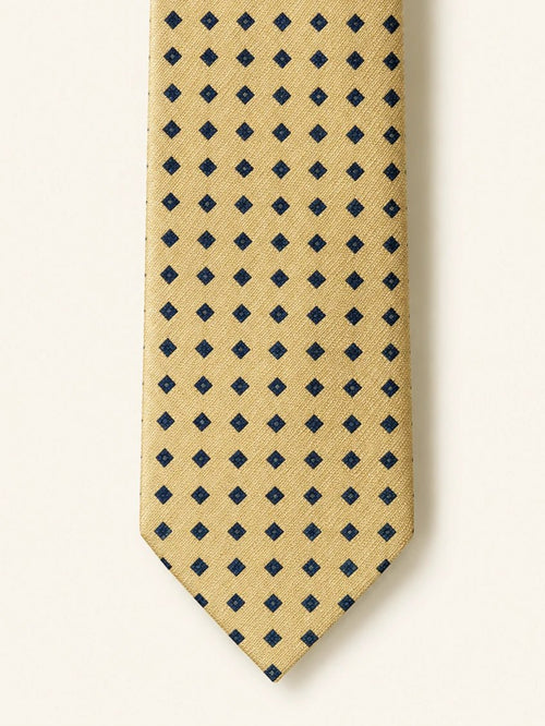 Gold Diamond Foulard Silk Tie - Redhouse & Bellew