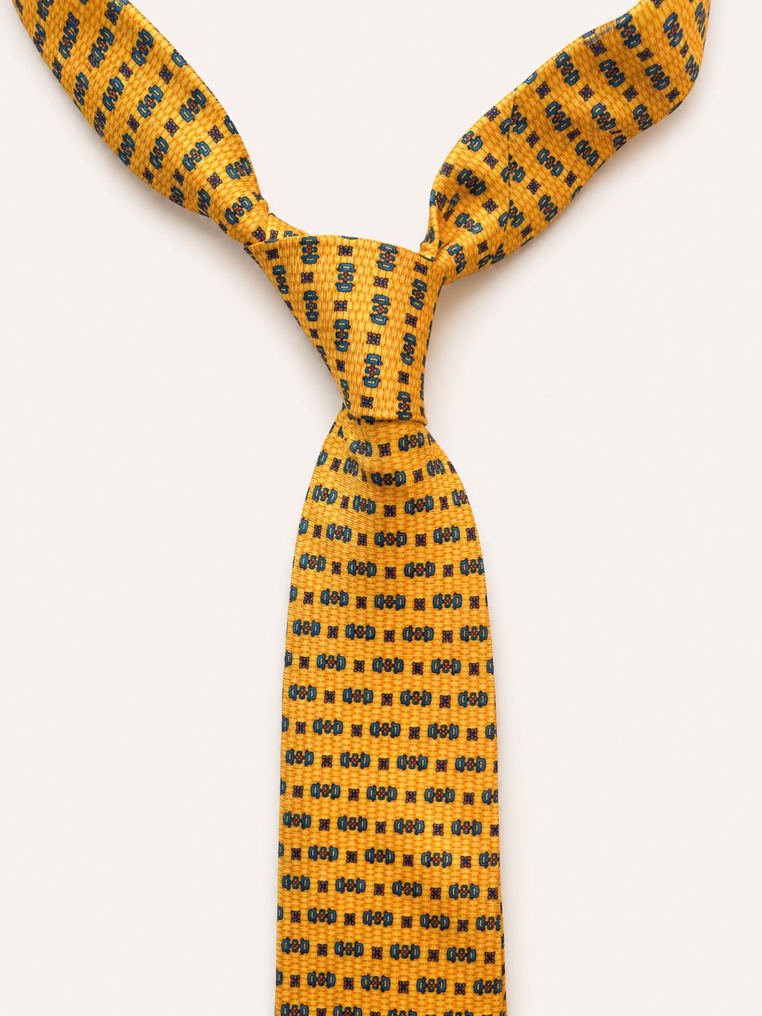 Gold Silk Tie — The Banded Link Motif - Redhouse & Bellew
