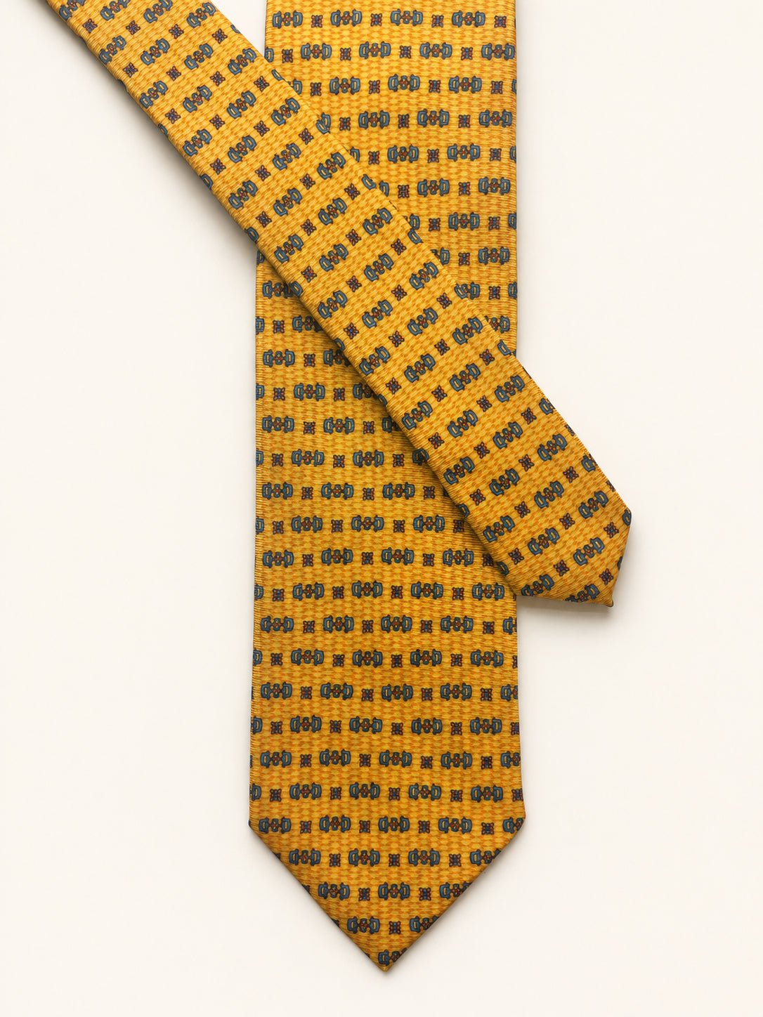 Gold Silk Tie — The Banded Link Motif - Redhouse & Bellew