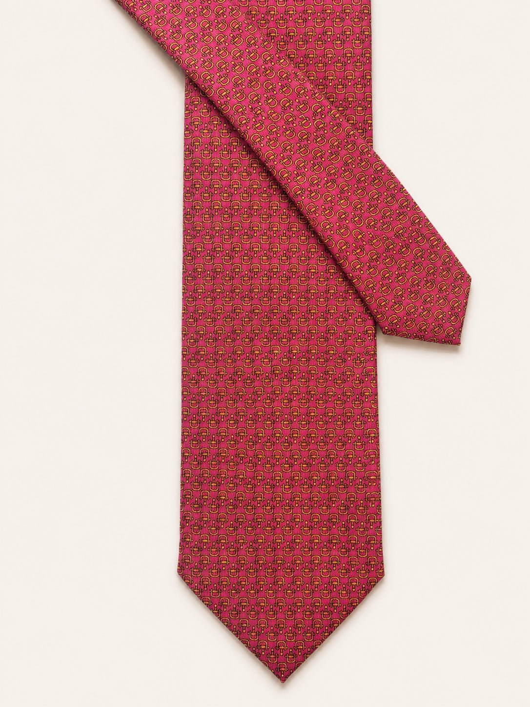 Magenta Silk Tie — The Stirrup Motif - Redhouse & Bellew