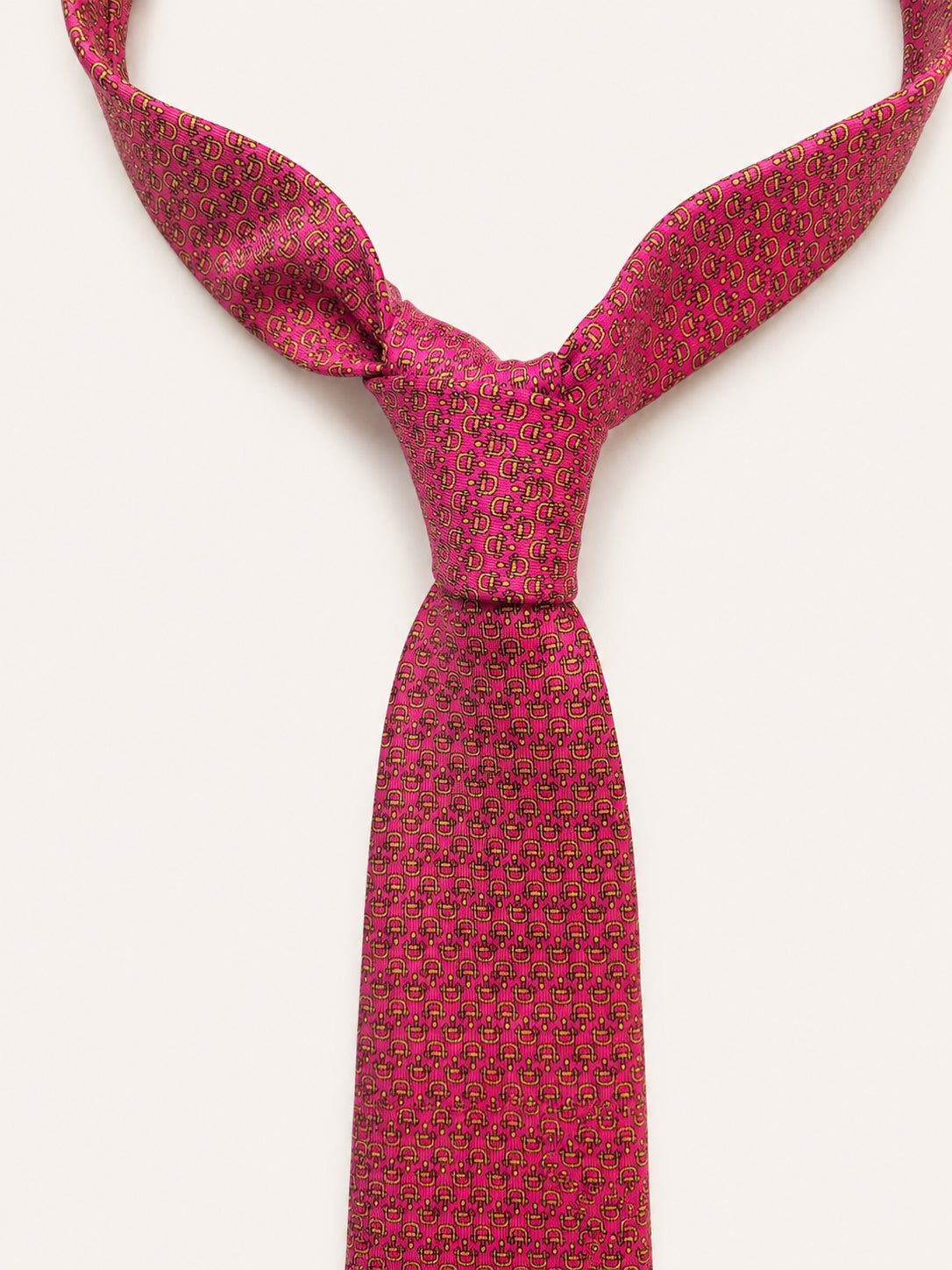 Magenta Silk Tie — The Stirrup Motif - Redhouse & Bellew