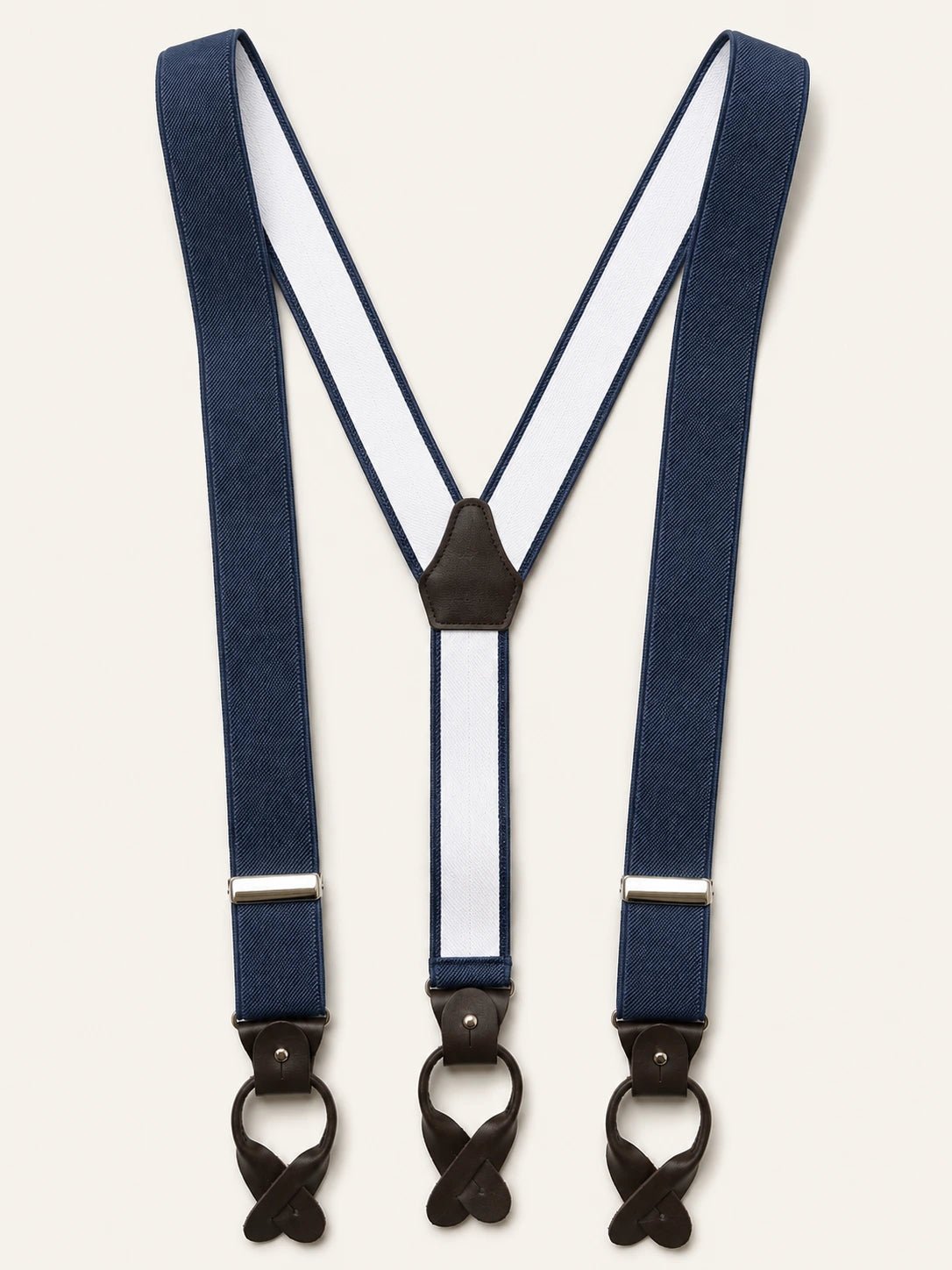 Navy Herringbone Silk Braces - Redhouse & Bellew