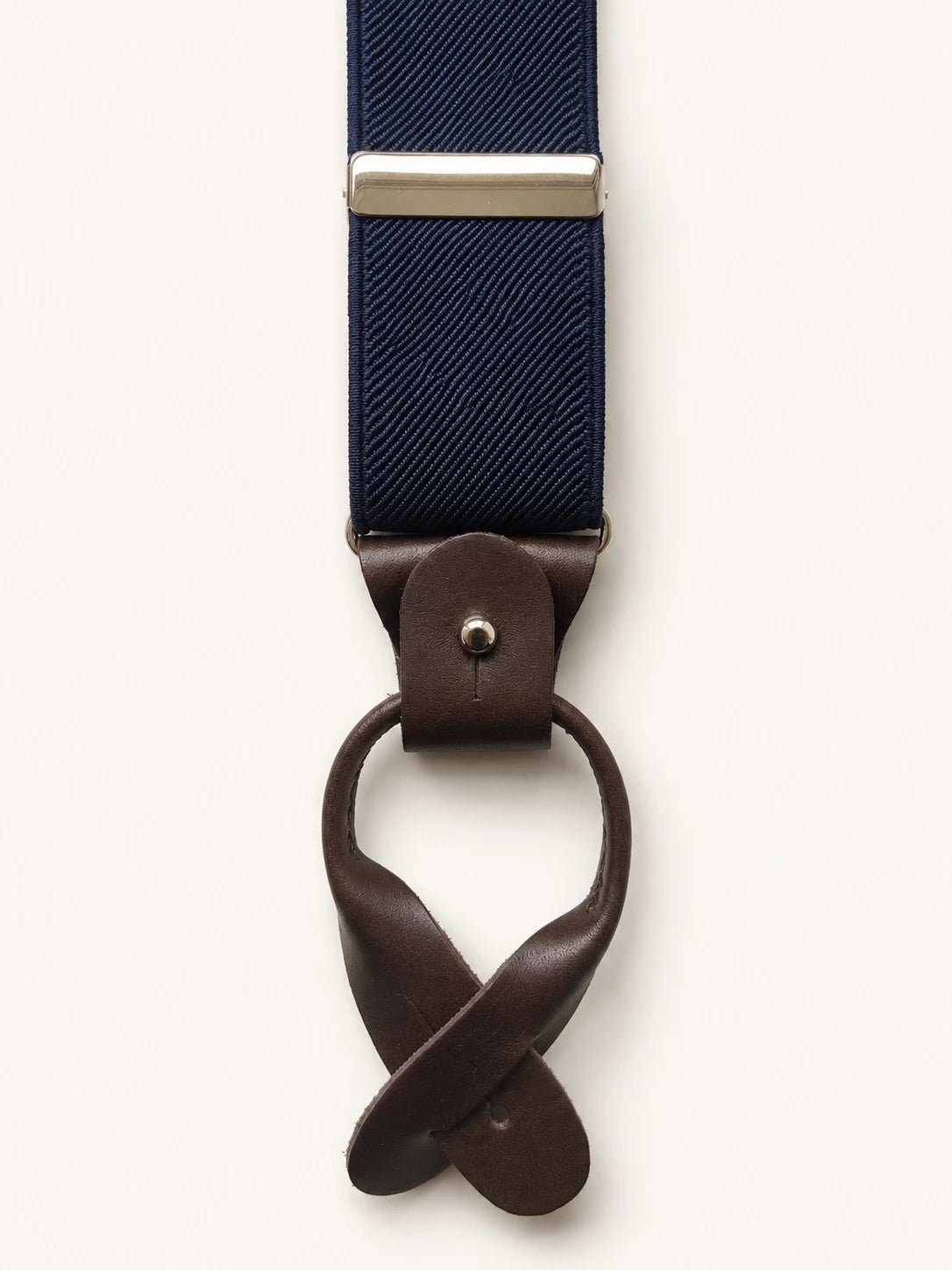 Navy Herringbone Silk Braces - Redhouse & Bellew