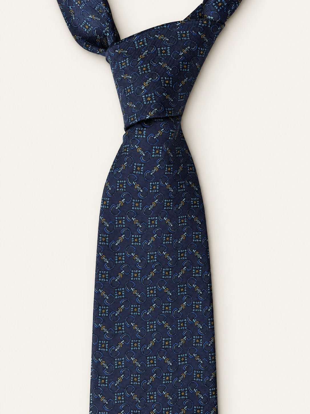 Navy Horsebit & Floral Silk Tie - Redhouse & Bellew