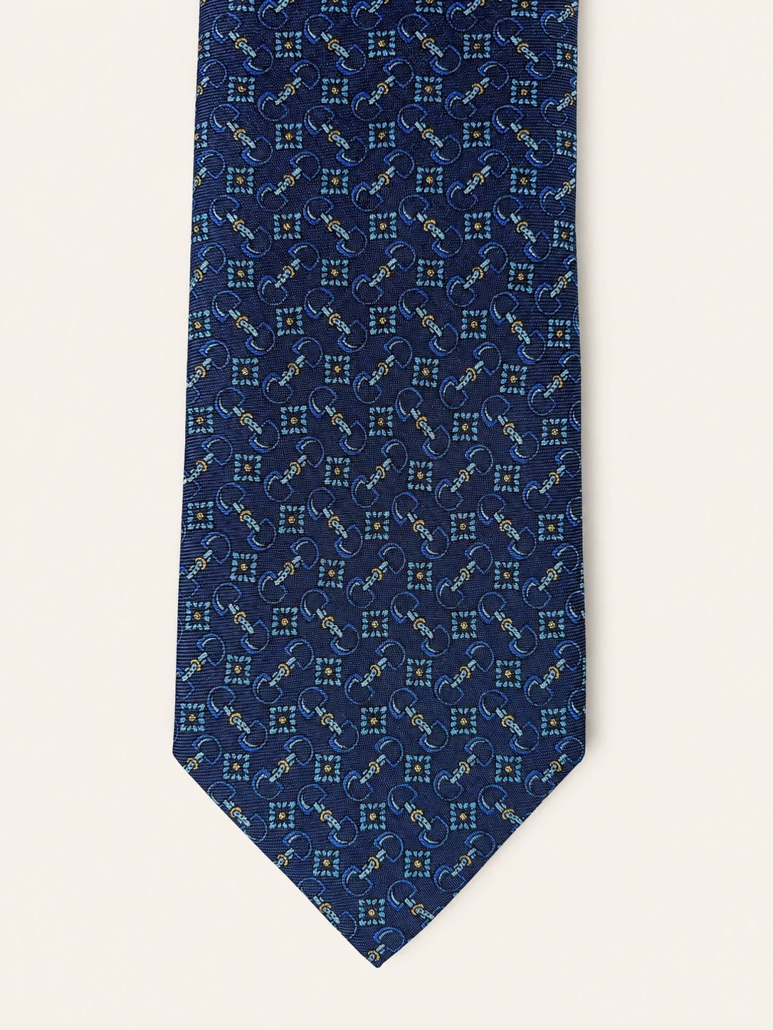 Navy Horsebit & Floral Silk Tie - Redhouse & Bellew